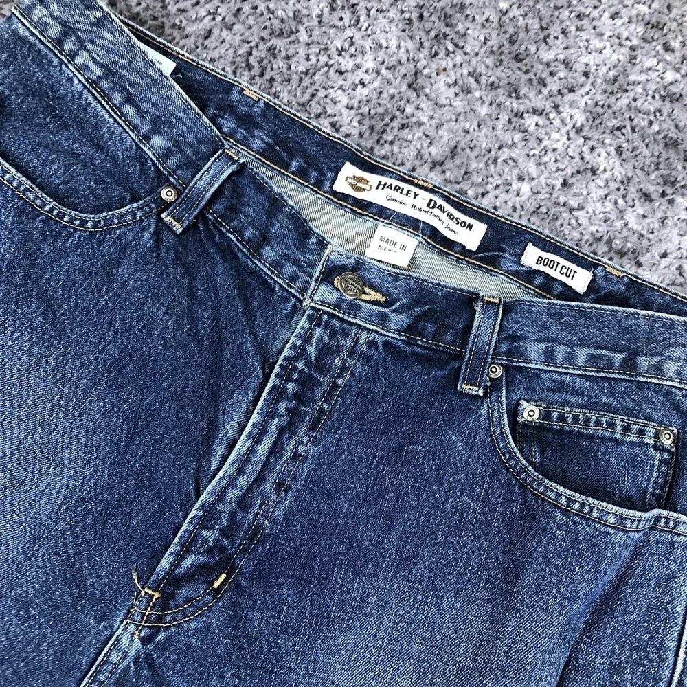 Harley-Davidson Jeans Mens 38x29 Blue Med Wash Regular Bootcut Biker‎ Denim